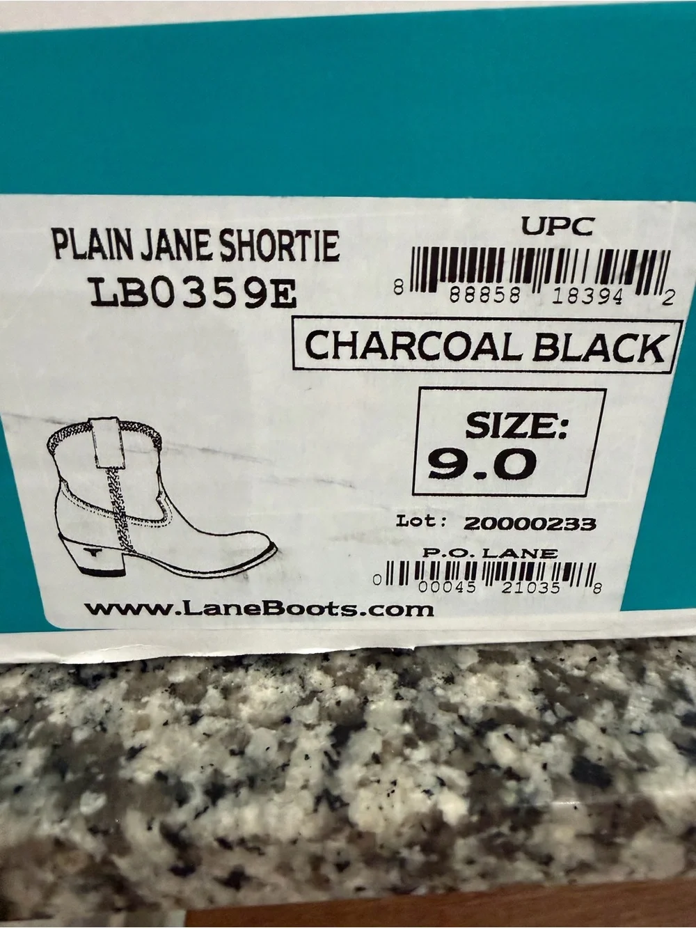 Lane Plain Jane Black Leather Western shorty Boots - Picture 9 of 9